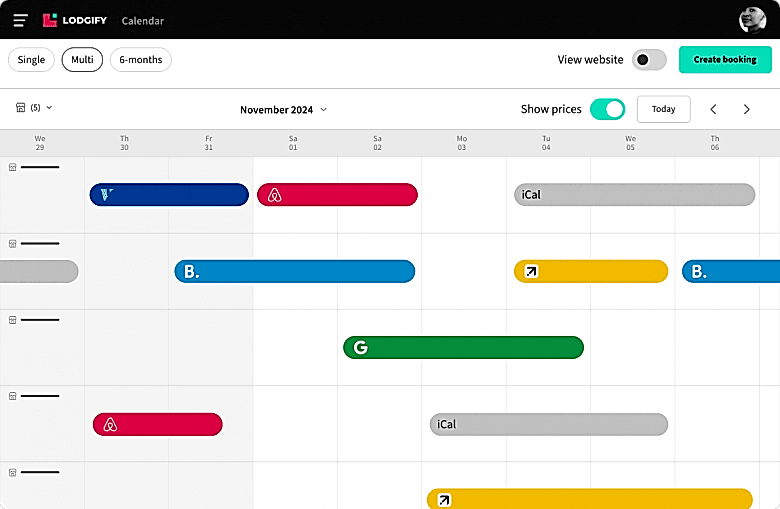 Vacation Rental Multi-Calendar