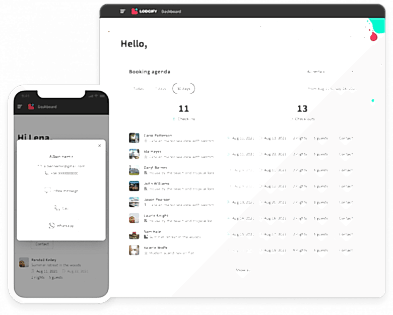Vacation Rental Booking Agenda Widget