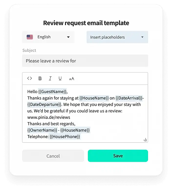Vacation Rental Email Template